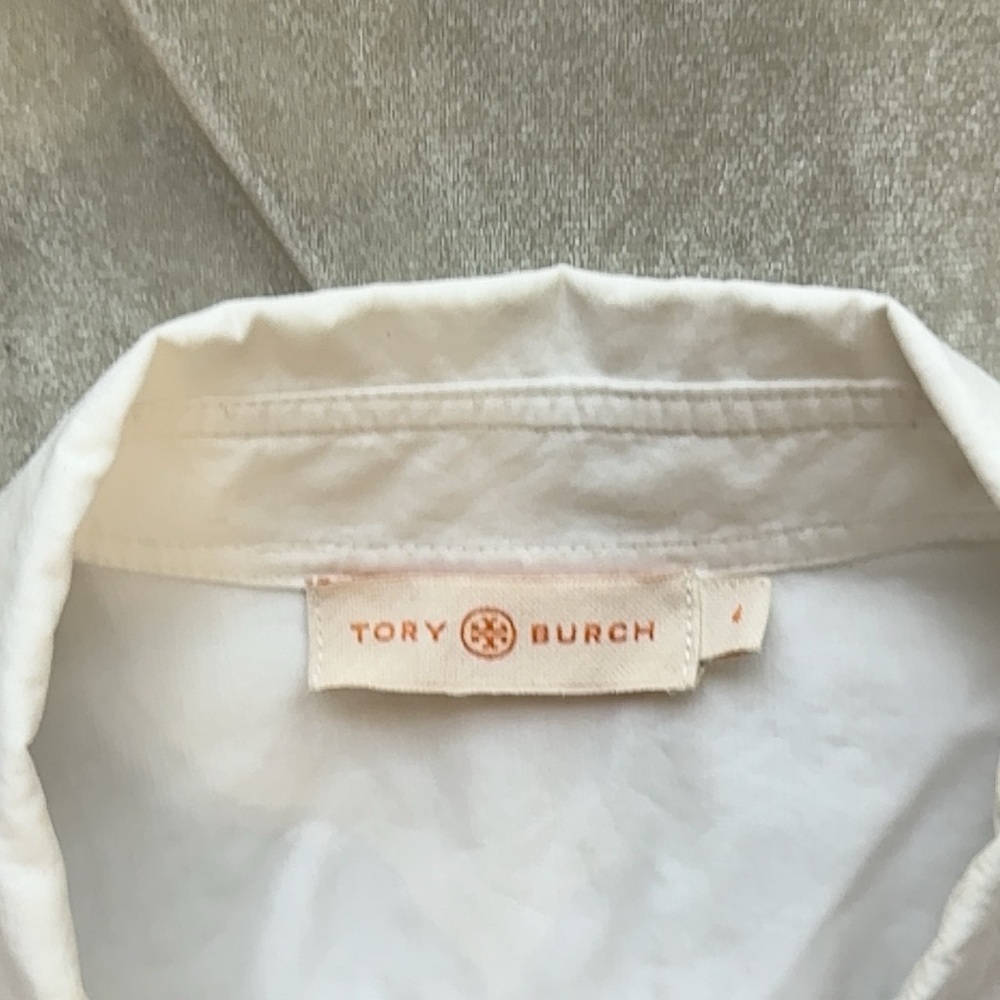 Tory Burch White Eyelet Shirt Dress Size 4 - Picture 10 of 10